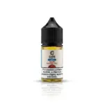 E-liquid bottle labeled Core Tropic Mango Chill with black cap; nicotine warning on the label.