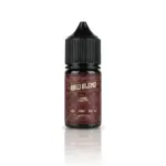 E-liquid bottle labeled 'Raw Blend' Toro Tobacco, 30ml, nicotine salt, with black cap, white background and reflection below.