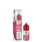 Bar Juice 5000 Watermelon Strawberry Kiwi e-liquid bottle beside its pink and white box with nicotine warning label.